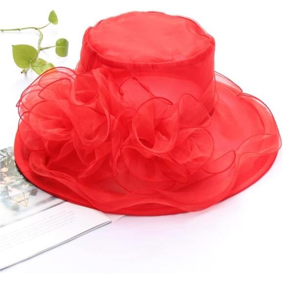Organza Church Fascinator Wedding Tea Party Derby Hats for Women Flower - Picture 4 of 5